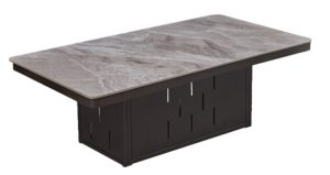 Mặt đá phiến (Sintered stone): Tùy chọn xám nhạt phong cách Ý  hoặc mặt đá bóng

 	
Khung chân: Kết cấu khung thép phun sơn màu xám nòng súng cao cấp

 	Kích thước: 1300*700*450